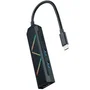 Nanocable Hub USB-C 3.0 4 en 1 con 2 puertos USB-A 3.0, USB-C PD y HDMI - Carcasa de Aluminio, Cable 0.15m